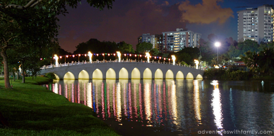 Chinese Garden Bridge at Night